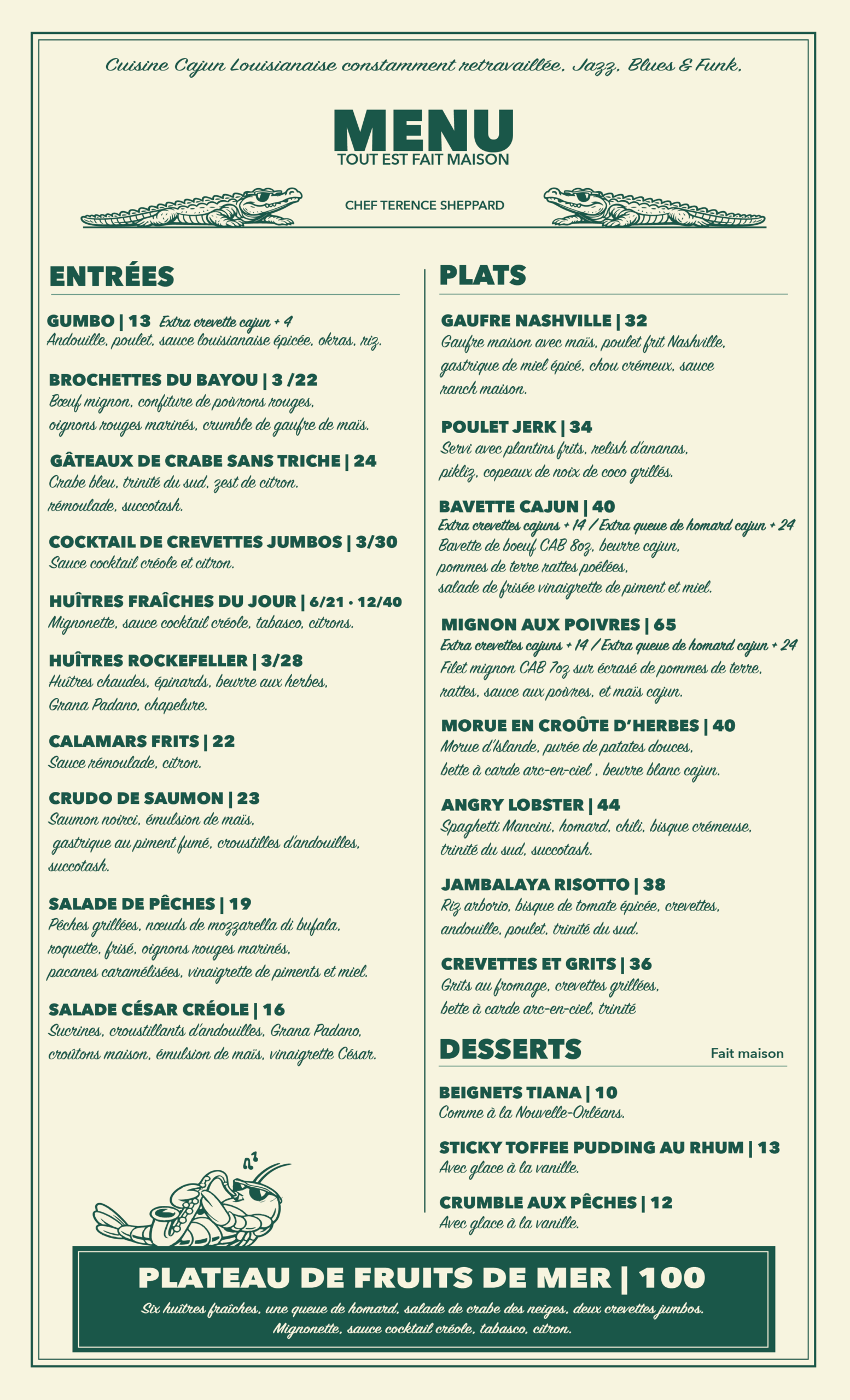 Menu LouisiNANA