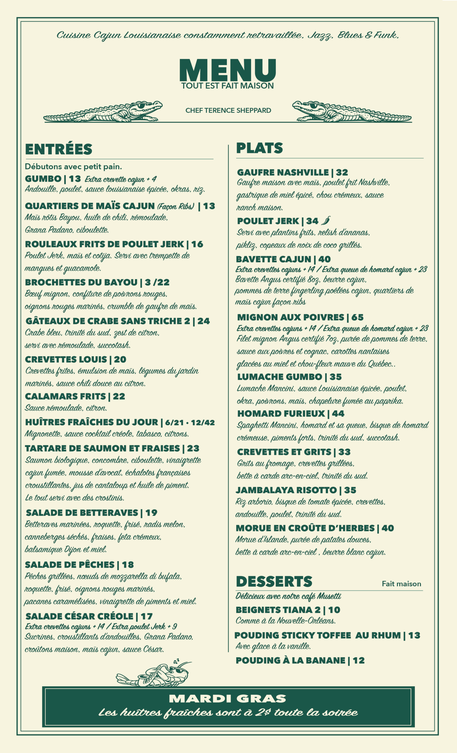Menu LouisiNANA